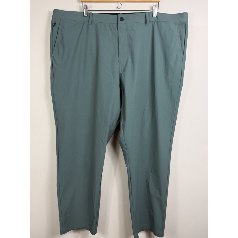 01.Algo Pants Mens 42x30 Green Performance Tech Chino Moisture Wicking Golf